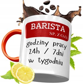 Narancssárga Bögre Baristáknak Ajándék fényképes nyomtatással