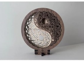 Li-Go 23607/O - Fényerőszabályozható asztali dekoráció LED/12W/230V 20x22 cm dió