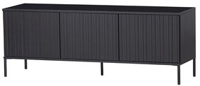 Fekete borovi fenyő TV-állvány 150x56x44 cm Gravure – WOOOD
