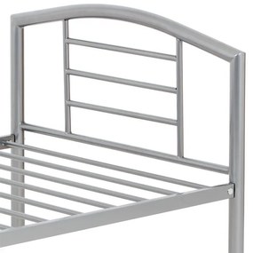 Fém Egyszemélyes Ágy 94×207 cm, Ezüst. BED-1900 SIL
