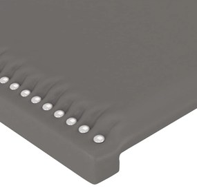 szürke műbőr LED-es fejtámla 183x16x118/128 cm