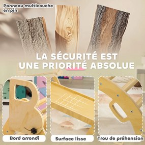 AIYAPLAY 5 az 1-ben Mászóháromszög Gyermekeknek, Mászóháromszög, Forgatható Mászórampa, Csúszda, Hinta, Max Teherbírás 50 kg, 18-48 Hónapos Babáknak,