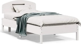 vidaXL fehér tömör fenyőfa ágy matrac nélkül 75 x 190 cm