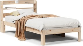 vidaXL tömör fenyőfa ágykeret fejtámlával 100 x 200 cm