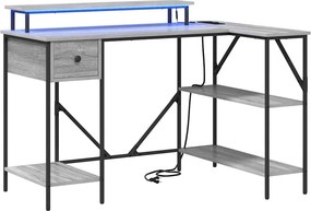 vidaXL Asztal fiókkal Szürke Sonoma 120 x 79 x 86,5 cm Faanyag