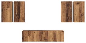 TV szekrény garnitúra 6 pcs Régi fa 60 x 30 x 30 cm Faanyag