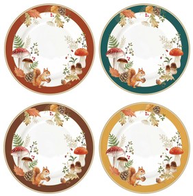 Őszi porcelán desszertes tányér 4 db szett díszdobozban Autumn Breeze