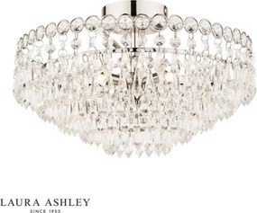 LAURA ASHLEY 3756041-Q ENID Kristály Mennyezeti Lámpa Polírozott Nikkel, Átlátszó G9 IP20