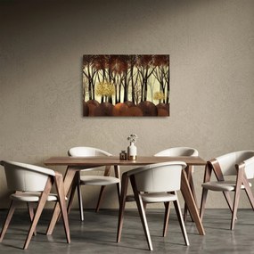 Üveg kép - Dekoratív erdő (70x50 cm)