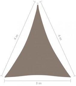 tópszínű háromszögű oxford-szövet napvitorla 3 x 4 x 4 m