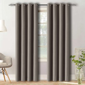 Szürke-barna OXFORD függöny 140x250 cm Felfüggesztés: Fém gyűrűk