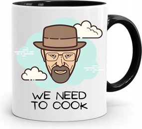 Fekete Bögre Ajándék Szakácsnak We Need To Cook fényképes nyomtatással