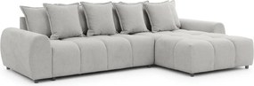 Világosszürke sarokkanapé (jobb oldali-heverő résszel) Albane – Ropez