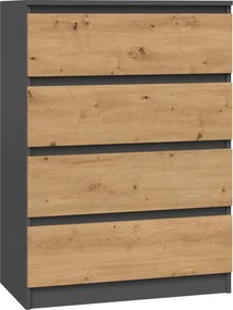 M4 70 fiókos szekrény, antracit-tölgy