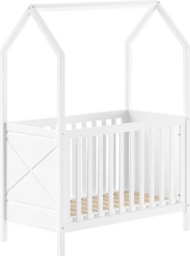 Fehér borovi fenyő babaágy állítható magassággal 60x120 cm Scott – Vipack