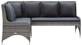 2 db szürke polyrattan kerti sarokkanapé