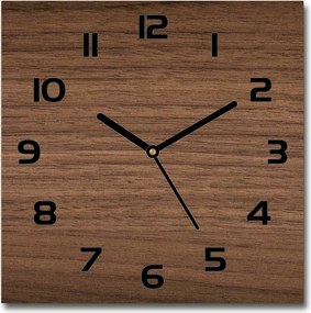 Gyönyörű üveg falióra Fa háttér 30x30cm