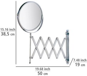 Wenko Telescope Exclusive fali kozmetikai tükör, 3-szoros nagyítás, átmérő 17 cm