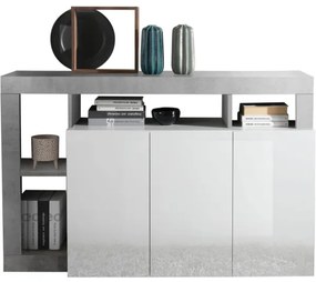 LENOR komód fehér/szürke beton