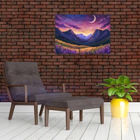 Üveg kép - Lila táj (70x50 cm)