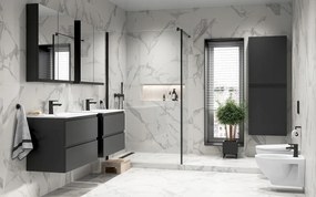 Cersanit Moduo Slim SET, akasztós szekrény 80x38x62 cm + mosogató 80 cm, antracit matt, S801-468-DSM