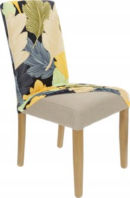 Székhuzat Bézs Sárga Levelek Mintás Rugalmas