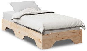 ágy matrac nélkül rakásolható 100 x 200 cm tömör fenyőfa