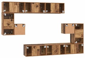 TV szekrény garnitúra 10 pcs Régi fa 60 x 30 x 30 cm Faanyag