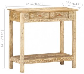 tömör mangófa tálalóasztal 80 x 35 x 74 cm