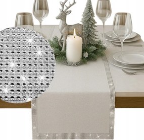 Futópad Ezüst fehér csillogó Ezüst Strasszok 60x120 karácsonyi
