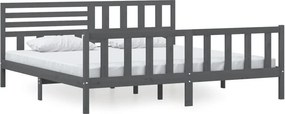 vidaXL szürke tömör fa ágykeret 200 x 200 cm