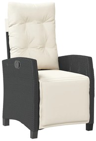 5 darabos kert étkező szett Fekete Poly Rattan