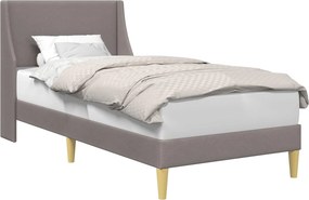 vidaXL Ágykeret fejtámlával Tópszínű 90 x 200 cm szövet