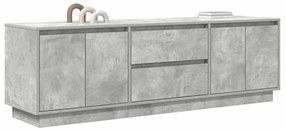 betonszürke TV-szekrény LED lámpákkal 160,5x41x50 cm