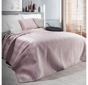 Sofia bársony ágytakaró Púder rózsaszín 200x220 cm