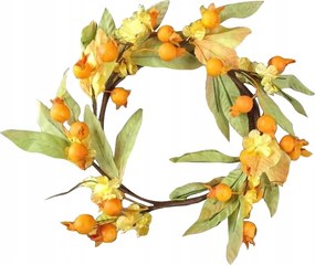 Őszi levelekből készült felakasztható koszorú 28cm