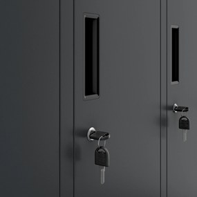 Fém öltözőszekrény BHP, 10 ajtós, BARTEK 1360 x 1720 x 450 mm, antracitszürke