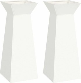 vidaXL Pillér Ültető 2 pcs Fehér 40 x 40 x 100 cm