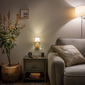 Brilagi - LED Fali lámpa NUBILA WOOD 1xE27/25W/230V + LED/3W tölgy/szürke