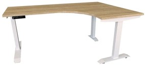 ALB-AL160/110 állítható magasságú fémvázas sarok íróasztal fehér vázzal, balos (392515)