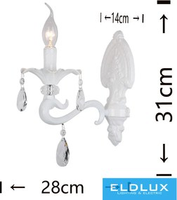 UNIVERSO Fali lámpa 1 karos 1xE14 Max.40W D28x31cm fehér