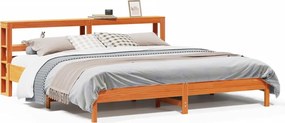 vidaXL viaszbarna tömör fenyőfa ágy matrac nélkül 180 x 200 cm
