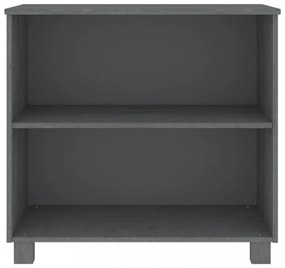 HAMAR sötétszürke tömör fenyőfa tálalószekrény 85 x 35 x 80 cm