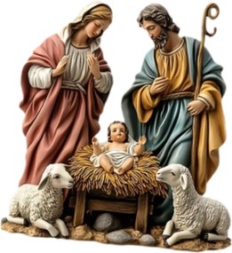 Betlehemi figura, karácsonyi betlehemhez. Vallási szobor, 2D betlehemi figurák