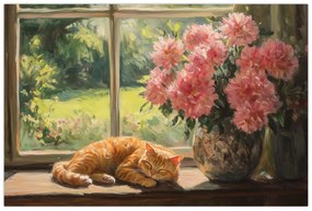 Kép - Macska az ablakban (90x60 cm)