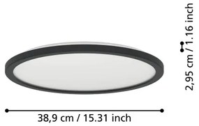 Eglo 901439 - LED Fürdőszobai lámpa ROVITO 18,5W/230V átm. 38,9 cm IP44 fekete