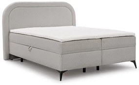 Világosszürke ágyneműtartós boxspring ágy 160x200 cm Ornes – Ropez
