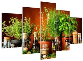 Gyógynövények és fűszerek képe (150x105 cm)