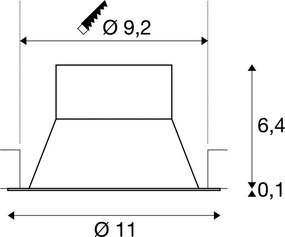 SLV AKALO 83 1001264 Beépíthető spotlámpa 1x9W/LED 3000/4000/5700K 800/880/850LM IP20