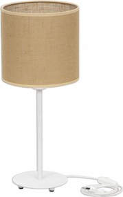 Asztali Éjjeli Lámpa Lámpaernyővel Boho Juta Lámpa Magas 50 CM Alap Fehér